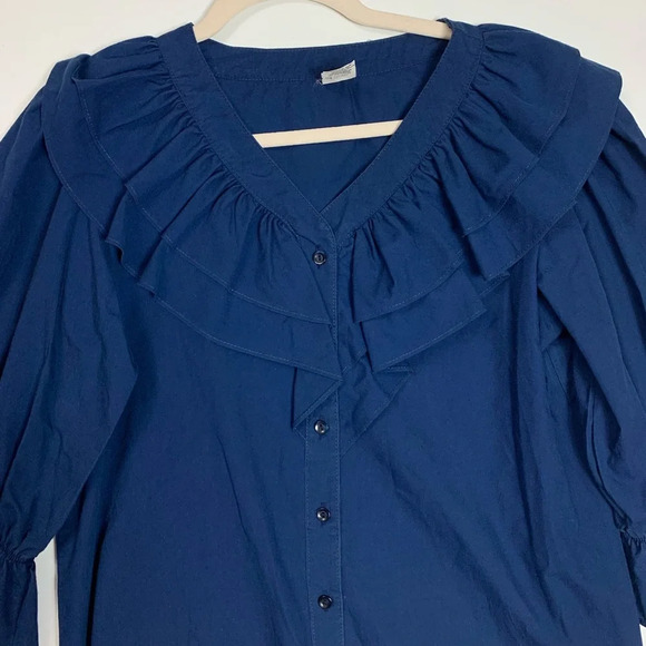 Square Dance Blouse S Ruffle MALCO MODES Rockabilly Swing 2333 Vintage 80’s USA - Picture 7 of 11